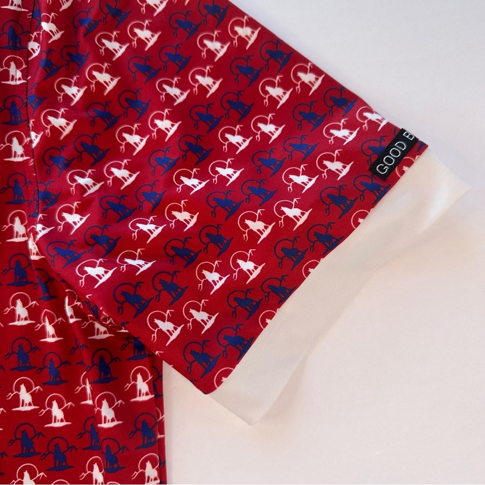 Good Boy Golf Polo Shirt Mens 2XL XXL Red Wolf Performance Athletic Preppy - Picture 7 of 14